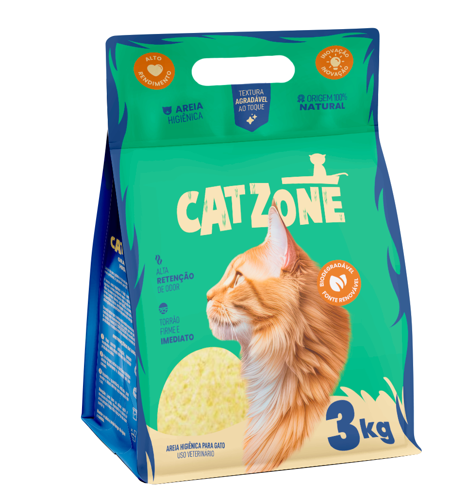 AREIA HIGIÊNICA PARA GATO CAT ZONE - 3 KG